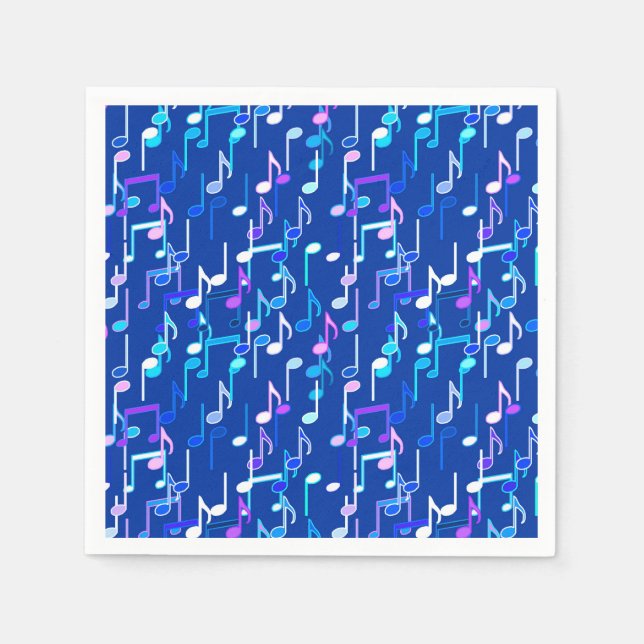 Serviette En Papier Impression musicale - indigo blue, multi (Devant)