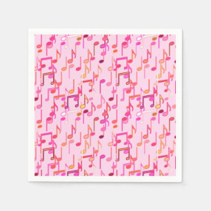 Serviette En Papier Impression musicale - rose, multi
