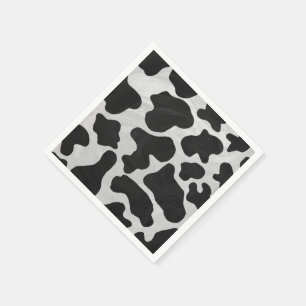 Serviette En Papier Impression noire et blanche de vache