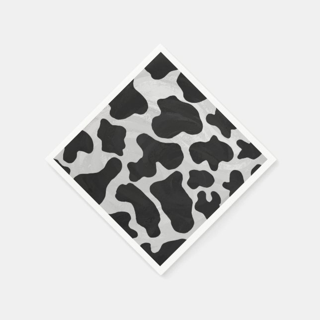 Serviette En Papier Impression noire et blanche de vache (Coin)