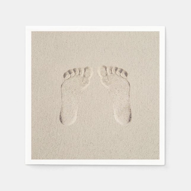 Serviette En Papier Impression pieds nus dans le sable (Devant)