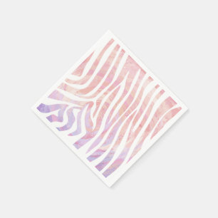 Serviette En Papier Impression rose et blanc Zebra