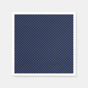 Serviette En Papier Impression Royal Blue Carbon Fibre Style Tressage