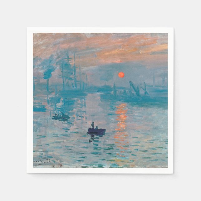 Serviette En Papier Impression Soleil Levant Claude Monet  (Devant)