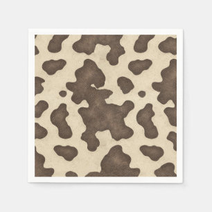Serviette En Papier Impression vache marron rustique western country f
