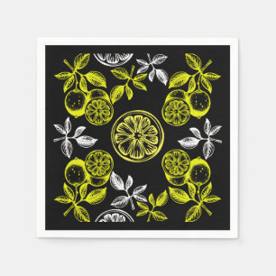 Serviette En Papier Impression vintage Citrus Citron Botanique