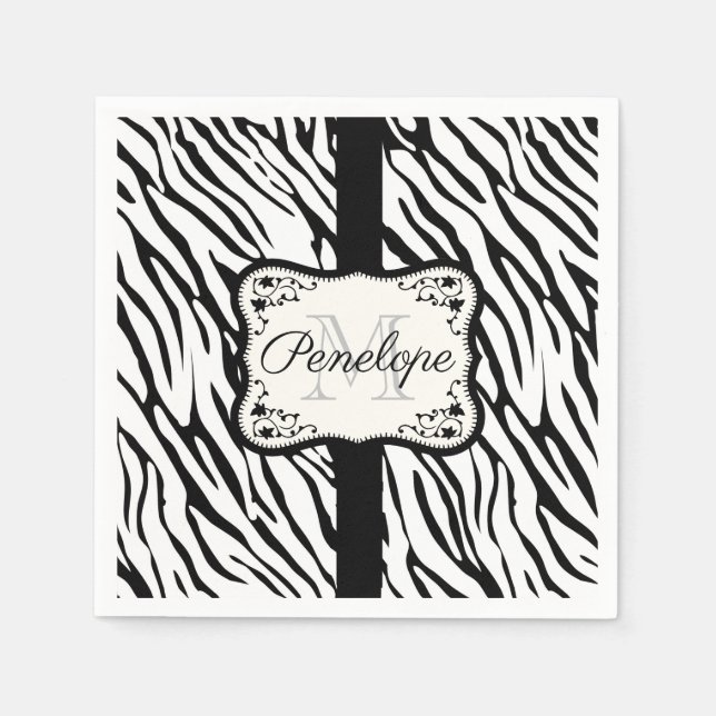 Serviette En Papier Impression Zebra (Devant)