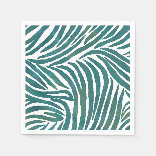 Serviette En Papier Impression Zebra turquoise (Devant)