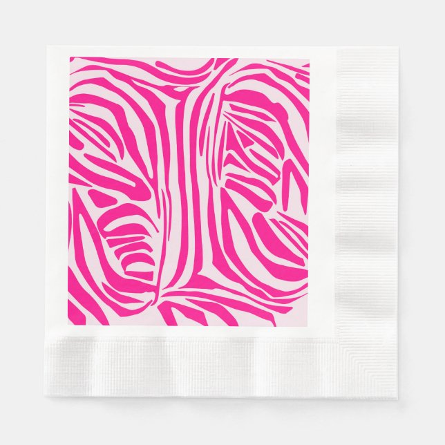 Serviette En Papier Impression zèbre rose (Devant)