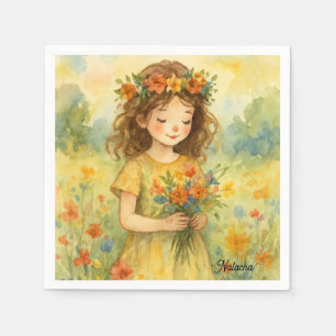 Serviette En Papier Imprimante aquarelle rétro personnalisée Pré art t