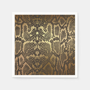 Serviette En Papier Imprimé animal peau de serpent élégant moderne gla