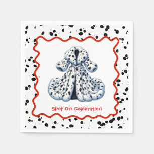 Serviette En Papier Imprimé Dalmatien Anniversaire Fête Noir et Blan