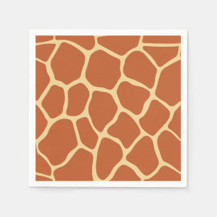 Serviette En Papier Imprimé d'animal à motif girafe terracotta et beig