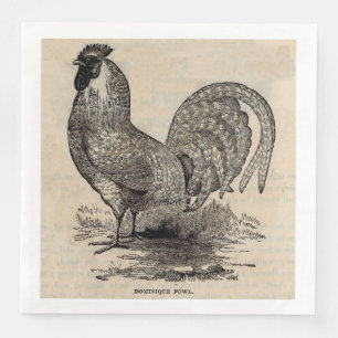 Serviette En Papier imprimé du 19e siècle dominique fowl