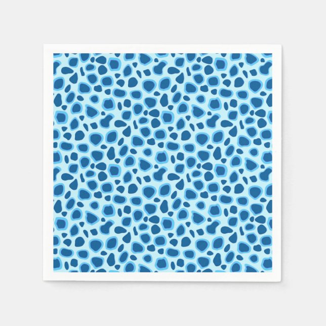 Serviette En Papier Imprimé léopard - Cobalt foncé et bleu ciel (Devant)