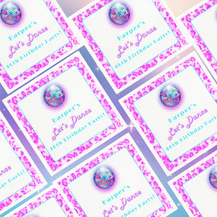 Serviette En Papier Imprimé léopard rose disco rétro danse anniversair