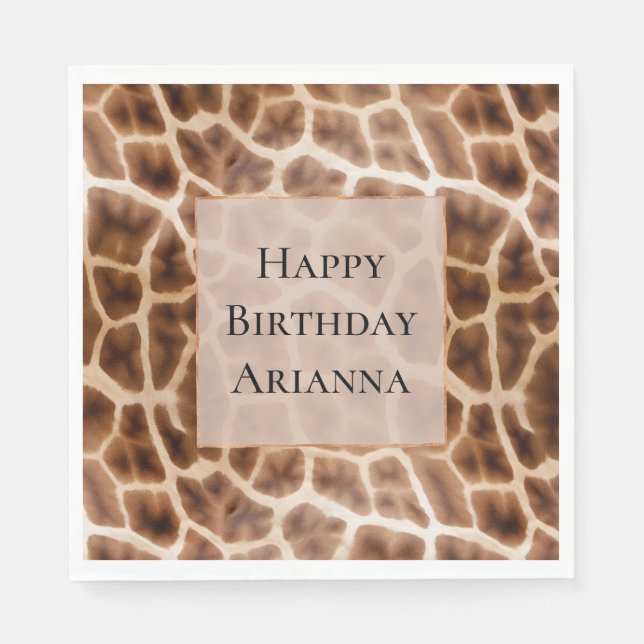 Serviette En Papier Imprimer Giraffe Safari (Devant)