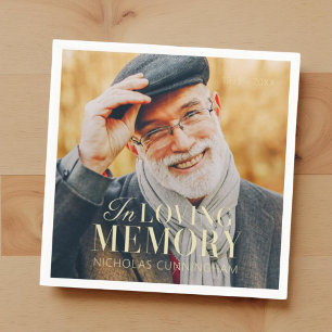 Serviette En Papier In Love Memory Modern Elegant Photo Memorial