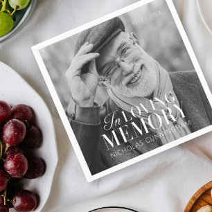 Serviette En Papier In Love Memory Modern Elegant Photo Memorial