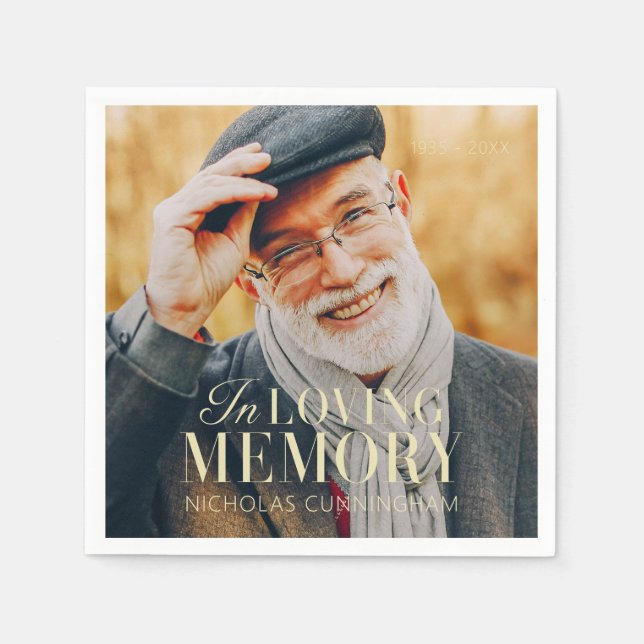 Serviette En Papier In Love Memory Modern Elegant Photo Memorial (Devant)