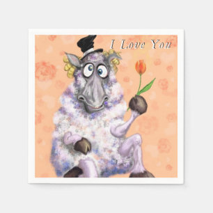 Serviette En Papier In Love Ram - I Love You - Ajouter Votre Texte / N