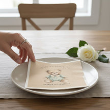 In Loving Memory Teddy Bear Baby Memorial Napkin