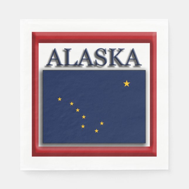 Serviette En Papier Indicateur de l'état de l'Alaska (Devant)