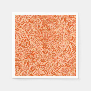 Serviette En Papier Indien de William Morris, pêche et orange de