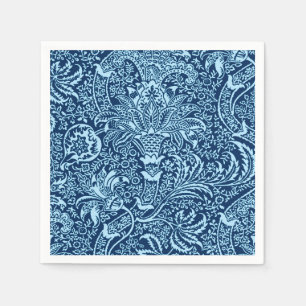 Serviette En Papier Indigo de William Morris et bleu de ciel indiens