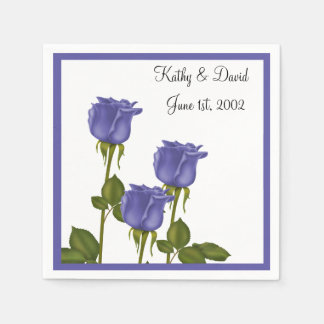 Serviette En Papier Indigo Rose (Mariage)