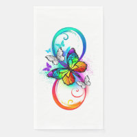 Infini lumineux avec papillon arc-en-ciel