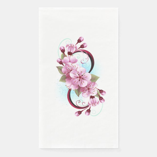 Serviette En Papier Infinité avec les fleurs Sakura (Devant)