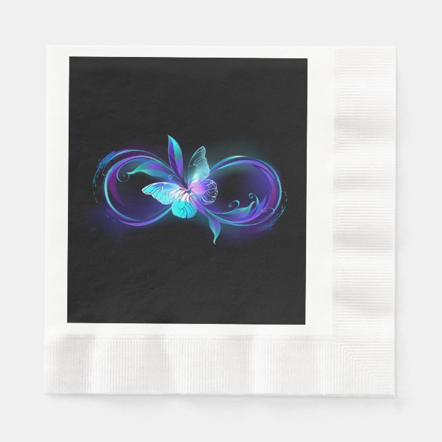Serviette En Papier Infinité brillante avec papillon magique (Devant)