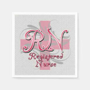 Serviette En Papier Infirmier autorisé de RN, remous roses de croix