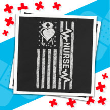 Infirmière Appréciation Héros Coeur Vie Drapeau am