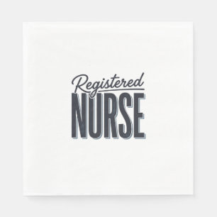 Serviette En Papier Infirmière diplômée Script Typographie Vector Desi