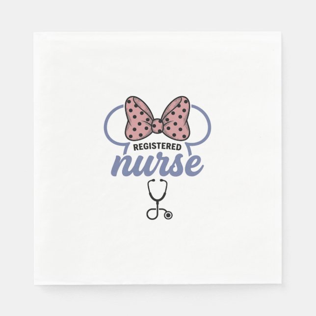 Serviette En Papier Infirmière diplômée stéthoscope à ruban graphique  (Devant)