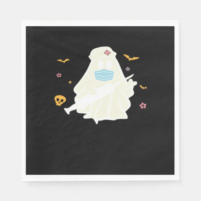 Serviette En Papier Infirmière éffrayante Praticien Cute Halloween Sur (Devant)