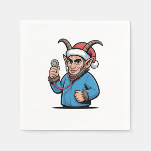 Serviette En Papier Infirmière Krampus de Noël Blouse de travail