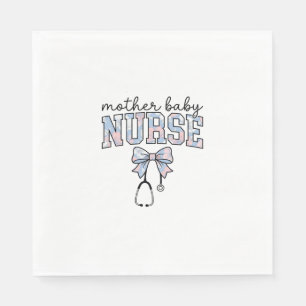 Serviette En Papier Infirmière Mère Bébé Chemise à nœud floral Design_
