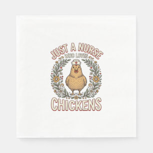 Serviette En Papier Infirmière qui aime les poulets Vintage Shirt Desi