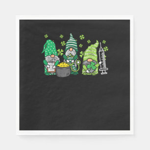 Serviette En Papier Infirmières Gnome Saint Pattys Infirmière Scrub St
