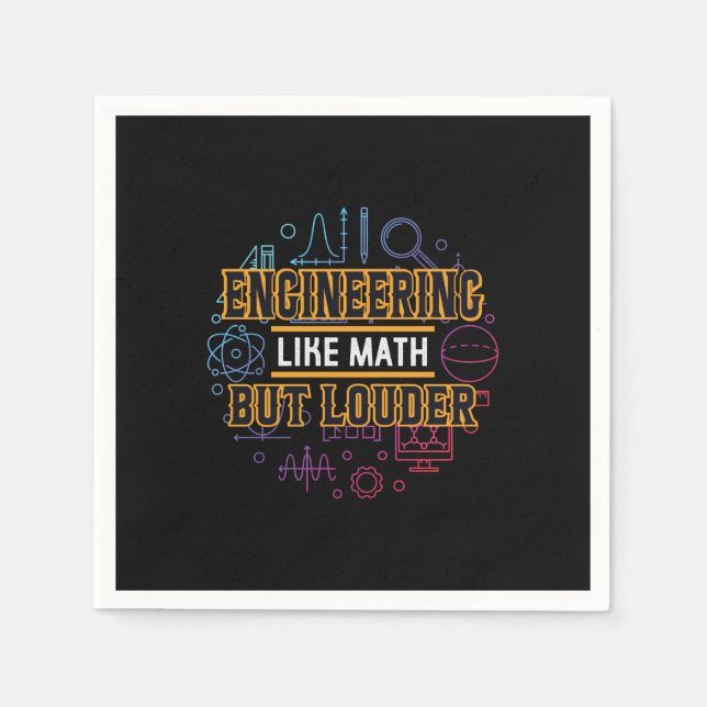 Serviette En Papier Ingénieur Ingénieur Comme Math (Devant)