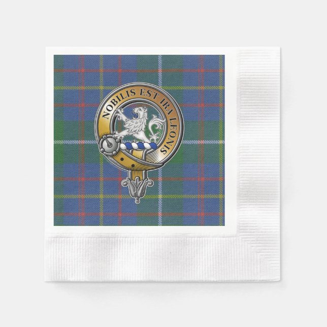 Serviette En Papier Inglis Tartan & Badge (Devant)
