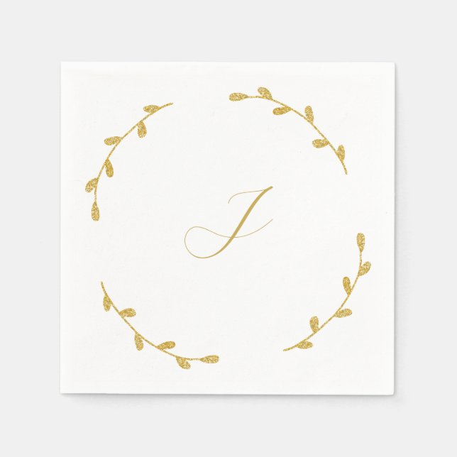 Serviette En Papier Initial Wedding Reception Napkins (Devant)