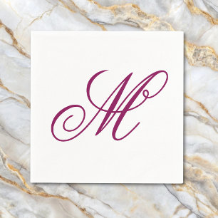 Serviette En Papier Initiale de monogramme de vin élégant