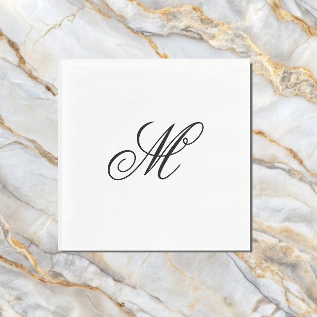 Serviette En Papier Initiale de monogramme élégant  (Créateur téléchargé)
