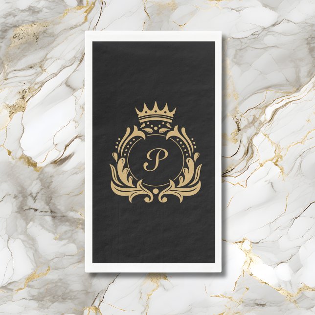 Serviette En Papier Initiale de monogramme élégant  (Créateur téléchargé)