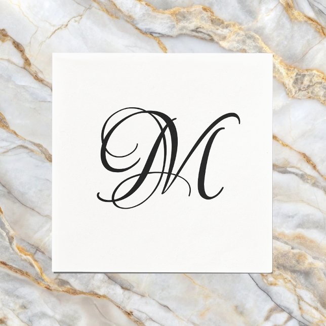 Serviette En Papier Initiale de monogramme moderne  (Créateur téléchargé)