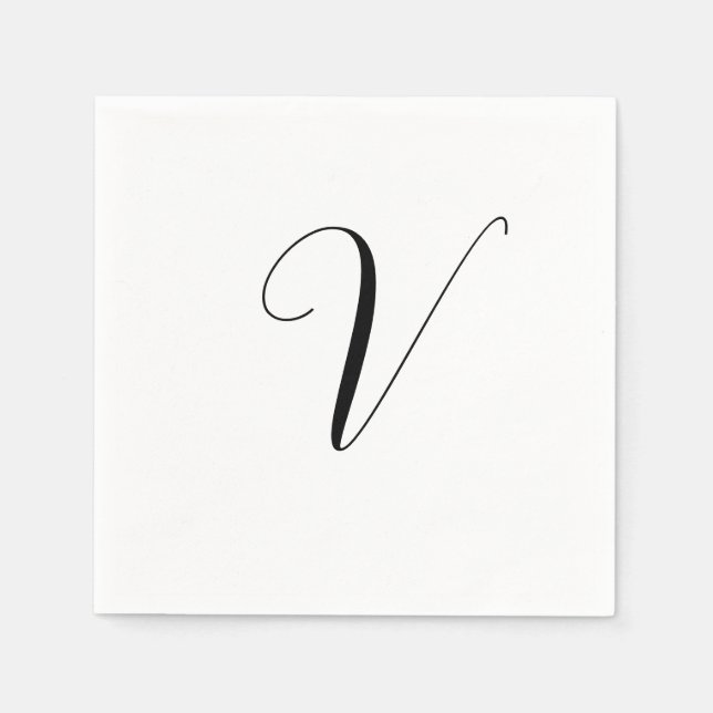 Serviette En Papier Initiale de monogramme personnalisé script (Devant)